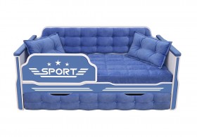 Кровать 170 серии Спорт 1 ящик 85 Синий (подушки) в Черлаке - cherlak.katalogmebeli.com | фото