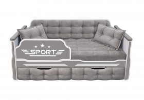 Кровать 170 серии Спорт 2 ящика 45 Серый (подушки) в Черлаке - cherlak.katalogmebeli.com | фото
