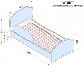 Кровать 180 Атлет 02 Бежевый (мягкий бортик) в Черлаке - cherlak.katalogmebeli.com | фото 2