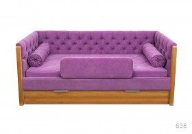 Кровать 180 серии Леди + ящик 32 Фиолетовый (мягкий бортик/подушка валик) в Черлаке - cherlak.katalogmebeli.com | фото