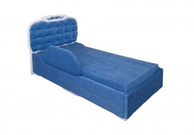 Кровать 190 Атлет Lux 29 Синий (мягкий бортик) в Черлаке - cherlak.katalogmebeli.com | фото