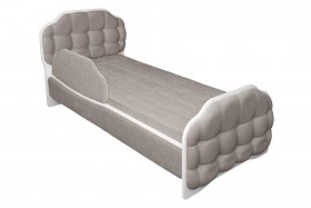 Кровать 190 Атлет Lux 96 Серый (мягкий бортик) в Черлаке - cherlak.katalogmebeli.com | фото 1