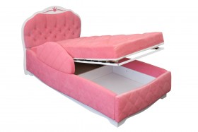 Кровать 190 Гармония Lux 36 Розовый (мягкий бортик) в Черлаке - cherlak.katalogmebeli.com | фото 2