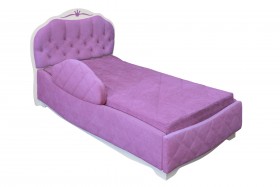 Кровать 190 Гармония Lux 67 Светло-фиолетовый (мягкий бортик) в Черлаке - cherlak.katalogmebeli.com | фото