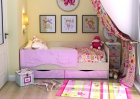 Кровать Алиса КР-812 1,6 Белфорд/Розовый металлик в Черлаке - cherlak.katalogmebeli.com | фото