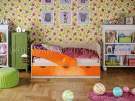 Кровать Бабочки 1,6м (Оранжевый металлик) в Черлаке - cherlak.katalogmebeli.com | фото 1