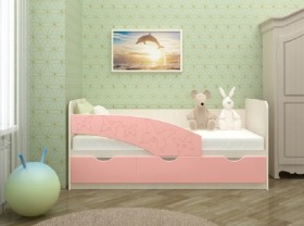 Кровать Бабочки 1,6м (Розовый металлик) в Черлаке - cherlak.katalogmebeli.com | фото 1