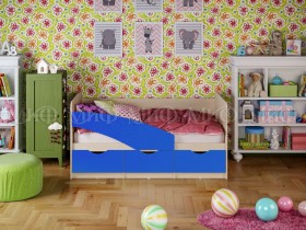 Кровать Бабочки 1,8м (Синий матовый) в Черлаке - cherlak.katalogmebeli.com | фото