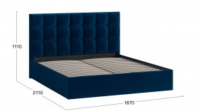 Кровать без ПМ «Эмбер» Велюр Confetti/Blue в Черлаке - cherlak.katalogmebeli.com | фото 2
