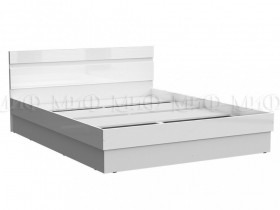 Кровать Челси 1400 (Белый/Белый глянец) в Черлаке - cherlak.katalogmebeli.com | фото 1