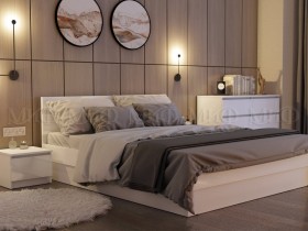 Кровать Челси 1400 (Белый/Белый глянец) в Черлаке - cherlak.katalogmebeli.com | фото 2