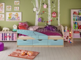 Кровать детская 1,6м Дельфин (Голубой матовый) в Черлаке - cherlak.katalogmebeli.com | фото 1