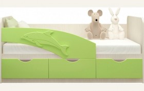 Кровать детская 1,6м Дельфин (Салатовый металлик) в Черлаке - cherlak.katalogmebeli.com | фото 1