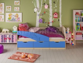 Кровать детская 1,6м Дельфин (Синий матовый) в Черлаке - cherlak.katalogmebeli.com | фото 1