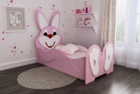 Кровать детская Зайка 1.6 Розовый/Белый в Черлаке - cherlak.katalogmebeli.com | фото