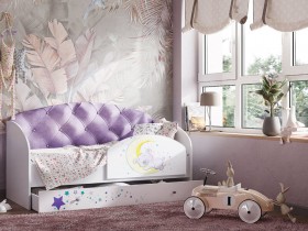Кровать детская Звездочка Белый/Фиолетовый в Черлаке - cherlak.katalogmebeli.com | фото