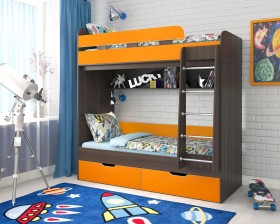 Кровать двухъярусная Юниор-5  Бодего/Оранжевый в Черлаке - cherlak.katalogmebeli.com | фото 1