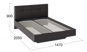 Кровать «Элис» c мягкой обивкой тип 1 Экокожа/Темно-коричневый/1400 в Черлаке - cherlak.katalogmebeli.com | фото 2