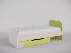 Кровать Эппл 1650х750 (Зеленый/Белый/корпус Клен) в Черлаке - cherlak.katalogmebeli.com | фото