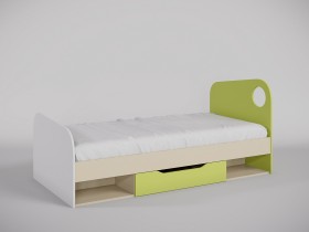 Кровать Эппл 1950х950 (Зеленый/Белый/Клен) в Черлаке - cherlak.katalogmebeli.com | фото 1