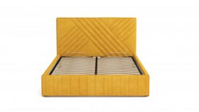 Кровать Гамма ш. 1400 (без основания для хранения) (велюр тенерифе куркума) в Черлаке - cherlak.katalogmebeli.com | фото 2