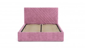 Кровать Гамма ш. 1400 (без основания для хранения) (велюр тенерифе розовый) в Черлаке - cherlak.katalogmebeli.com | фото 2