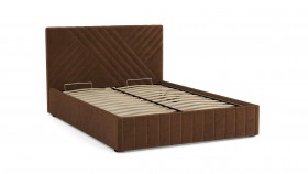 Кровать Гамма ш. 1400 (без основания для хранения) (велюр тенерифе шоколад) в Черлаке - cherlak.katalogmebeli.com | фото 2