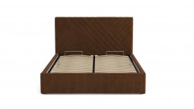 Кровать Гамма ш. 1400 (без основания для хранения) (велюр тенерифе шоколад) в Черлаке - cherlak.katalogmebeli.com | фото 3