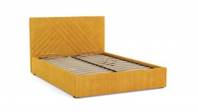 Кровать Гамма ш. 1400 (с основанием для хранения) (велюр тенерифе куркума) в Черлаке - cherlak.katalogmebeli.com | фото 2