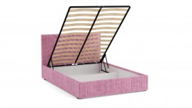 Кровать Гамма ш. 1400 (с основанием для хранения) (велюр тенерифе розовый) в Черлаке - cherlak.katalogmebeli.com | фото 3