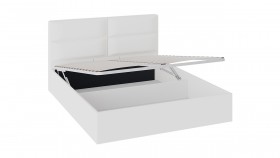 Кровать «Глосс» с мягкой обивкой и подъемным механизмом тип 1 (1600) (Белая) в Черлаке - cherlak.katalogmebeli.com | фото 2