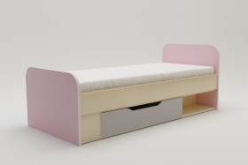 Кровать Грэйси 1650х750 (Розовый/Серый/корпус Клен) в Черлаке - cherlak.katalogmebeli.com | фото 2