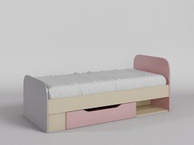 Кровать Грэйси 1650х750 (Розовый/Серый/корпус Клен) в Черлаке - cherlak.katalogmebeli.com | фото 1