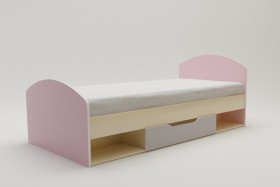 Кровать Грэйси 1950х950 (Розовый/Серый/корпус Клен) в Черлаке - cherlak.katalogmebeli.com | фото 2