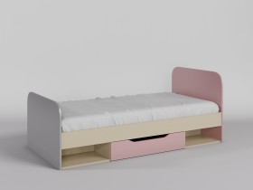 Кровать Грэйси 1950х950 (Розовый/Серый/корпус Клен) в Черлаке - cherlak.katalogmebeli.com | фото