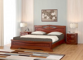 Кровать Карина-7 из массива сосны 1400*2000 Орех в Черлаке - cherlak.katalogmebeli.com | фото