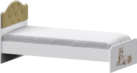 Кровать Каспер с мягкой спинкой и фотопечатью (800х1900)  Белый/Ваниль в Черлаке - cherlak.katalogmebeli.com | фото