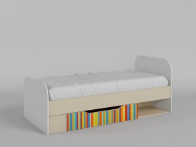 Кровать Клаксон без машинок 1650х750 (Белый/корпус Клен) в Черлаке - cherlak.katalogmebeli.com | фото 1