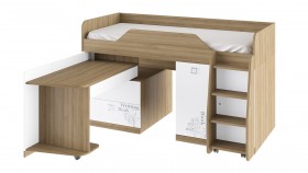 Кровать комбинированная «Оксфорд» (Ривьера/Белый с рисунком) в Черлаке - cherlak.katalogmebeli.com | фото 3