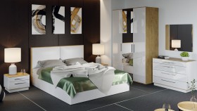 Кровать «Квадро» с мягкой обивкой тип 1 (Белая) в Черлаке - cherlak.katalogmebeli.com | фото 3