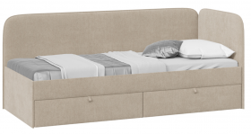 Кровать «Молли» с мягкой обивкой (900) тип 1 (Микровелюр Scandi Cream 03) в Черлаке - cherlak.katalogmebeli.com | фото
