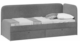 Кровать «Молли» с мягкой обивкой (900) тип 1 (Микровелюр Scandi Graphite 22) в Черлаке - cherlak.katalogmebeli.com | фото 1