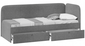 Кровать «Молли» с мягкой обивкой (900) тип 1 (Микровелюр Scandi Graphite 22) в Черлаке - cherlak.katalogmebeli.com | фото 2