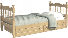 Кровать одинарная Аленка из массива сосны 800*1890 Сосна в Черлаке - cherlak.katalogmebeli.com | фото
