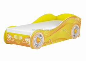 Кровать одноместная Авто-3-2 (без матраса) с рисунком Пинк Желтый в Черлаке - cherlak.katalogmebeli.com | фото 1