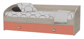 Кровать односпальная с двумя ящиками Сити 2045 Дуб сонома/Аква в Черлаке - cherlak.katalogmebeli.com | фото 2