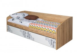 Кровать с 2 ящиками «Оксфорд» (Ривьера/Белый с рисунком) в Черлаке - cherlak.katalogmebeli.com | фото 3