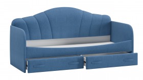 Кровать «Молли» с мягкой обивкой (900) тип 1 (Микровелюр Scandi Indigo 11) в Черлаке - cherlak.katalogmebeli.com | фото 4
