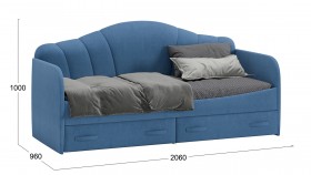 Кровать «Молли» с мягкой обивкой (900) тип 1 (Микровелюр Scandi Indigo 11) в Черлаке - cherlak.katalogmebeli.com | фото 6