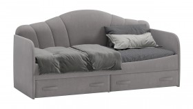 Кровать с мягкой спинкой и ящиками «Сабрина» 900 Светло-серый в Черлаке - cherlak.katalogmebeli.com | фото